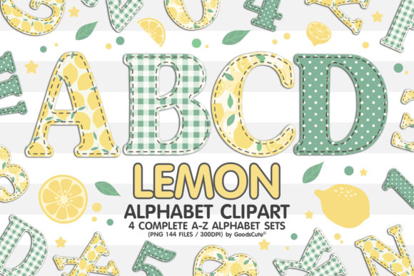 Download Lemon Alphabet Letters Sublimation PNG - Premium Bundle