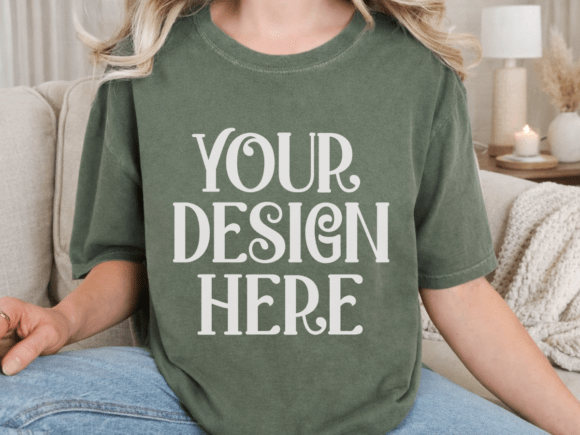 Download Comfort Colors 1717 Moss T-shirt Mockup - Comfort Collection