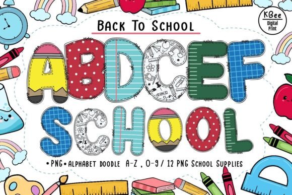 Download Back to School Doodle Alphabet Letters - Premium Resources