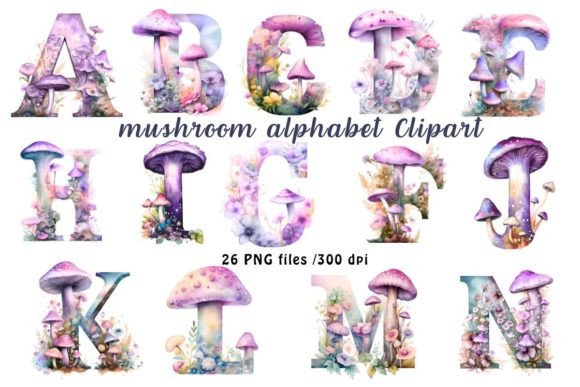 Download Watercolor Letters Mushroom Clipart - Premium Resources
