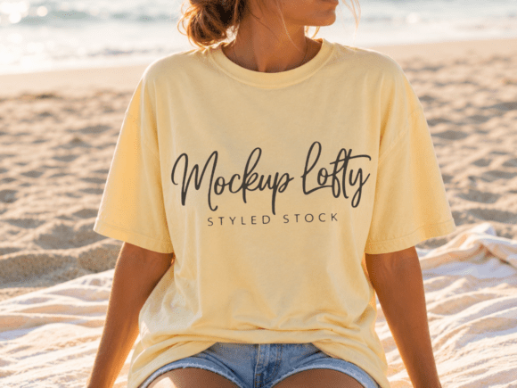 Download Comfort Colors 1717 Butter Shirt Mockup - Comfort Collection